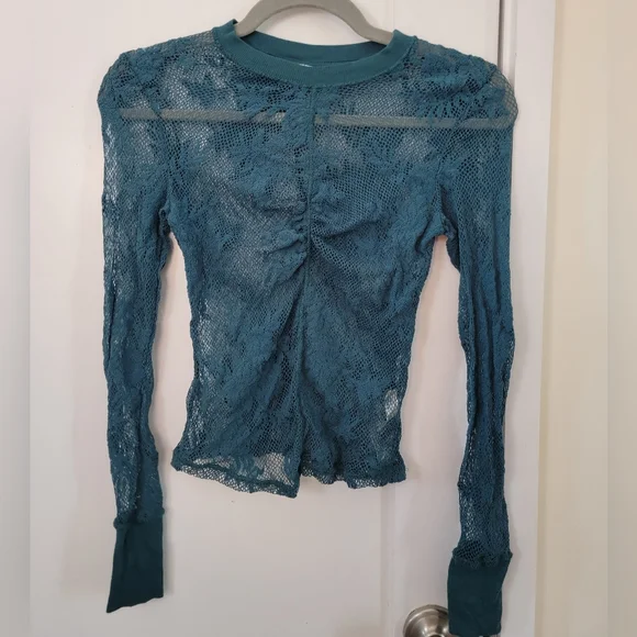 Free People Sheer Floral Lace Top - Picture 2 of 5